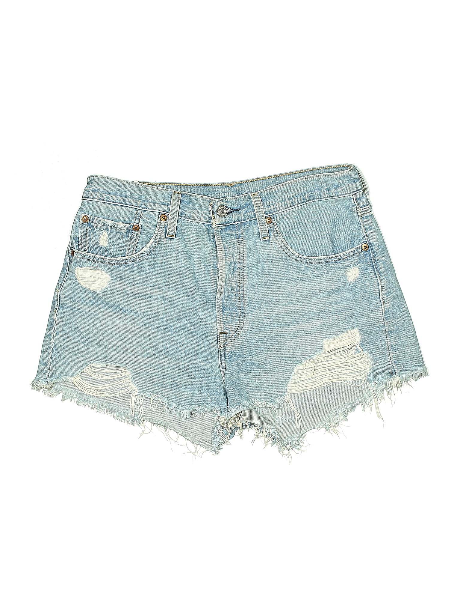 Levi&apos;s 100% Cotton Hearts Blue Denim Shorts Size 28 waist