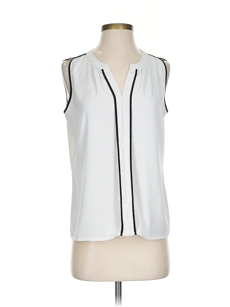 Pre-owned Calvin Klein Sleeveless Blouse In White