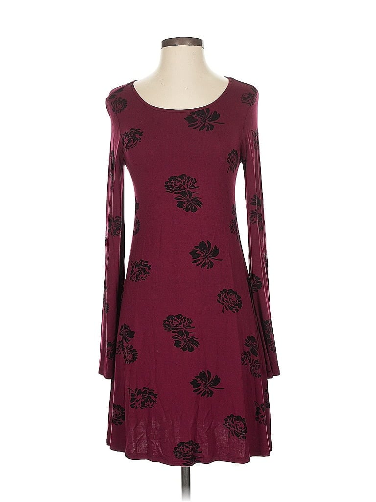 Pre-owned Forever 21 Casual Dress In Burgundy