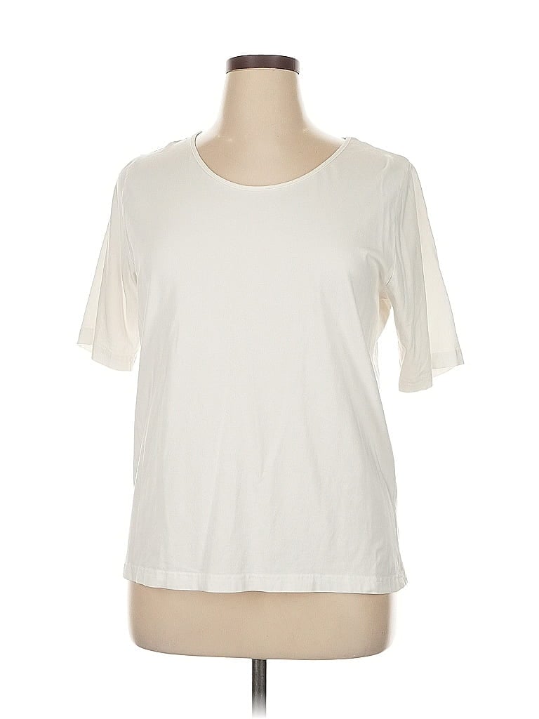 Pre-owned Norm Thompson Short Sleeve T-shirt In White