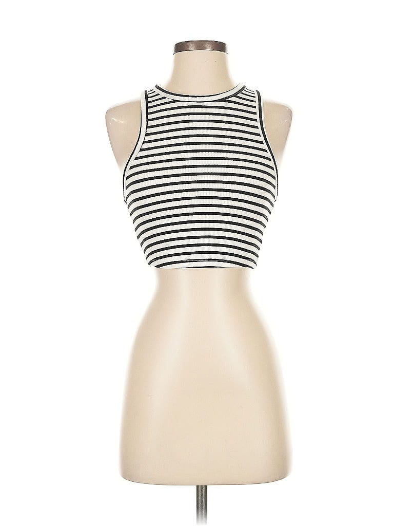 Pre-owned Pull & Bear Tank Top White Halter Neckline Tops