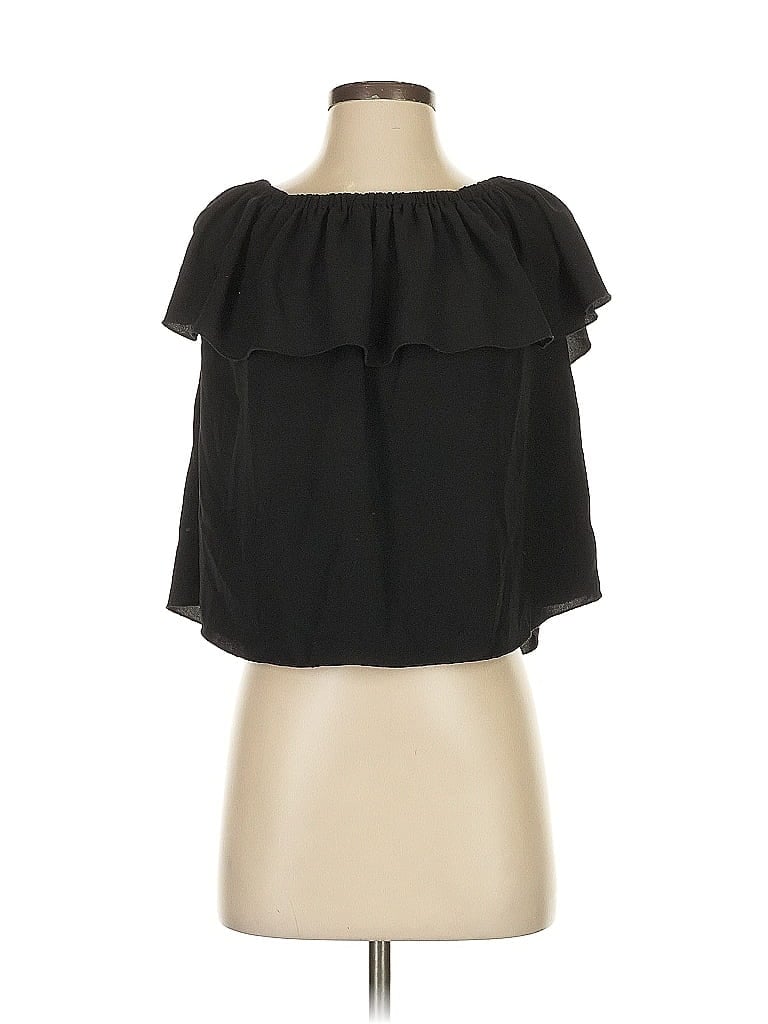 Pre-owned Wilfred Short Sleeve Blouse In Black