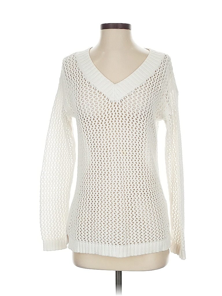 Pre-owned Talbots Pullover Sweater In White