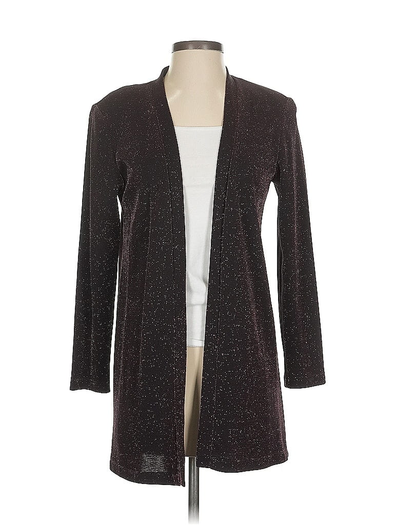 Pre-owned Karin Stevens Cardigan Sweater In Burgundy