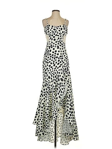 PatBO Polka Dots Ivory Cocktail Dress Size 2