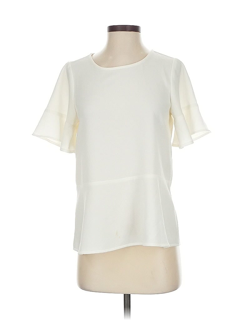 Pre-owned Madewell Short Sleeve Blouse In White