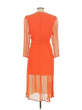 thurley orange dress Thurley Eden Serpent Silk Midi Dress Sz 4 Lava Orange Twist Waist Cocktail