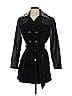 IMAN 100% Leather Black Trenchcoat Size S - photo 1