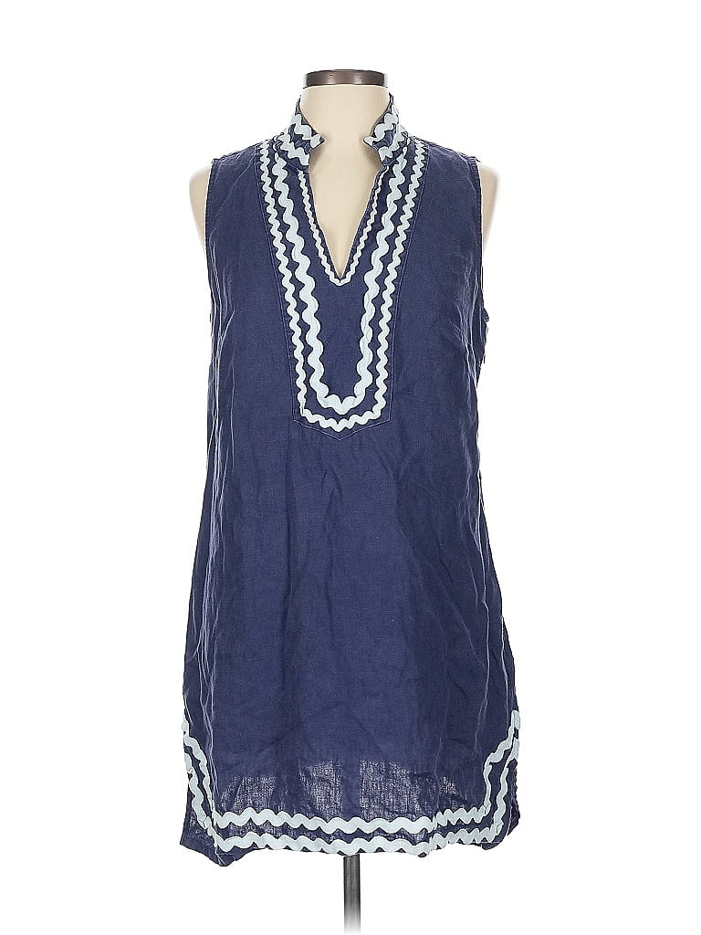 Sail to Sable 100% Linen Blue Casual Dress Size L - photo 1
