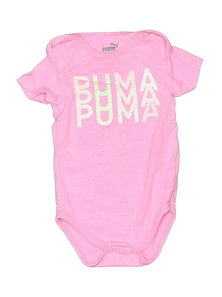Click to view more detailed imagery on our partner's website Pre-owned Puma Babies' Short Sleeve Onesie In Pink