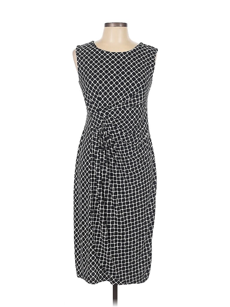 En Focus Studio Houndstooth Black Cocktail Dress Size 10 - photo 1