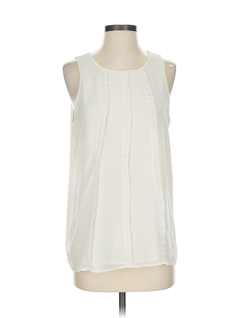Ann Taylor LOFT 100% Polyester Ivory Sleeveless Blouse Size S - photo 1