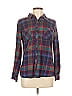 Natural Reflections 100% Cotton Plaid Blue Long Sleeve Button-Down Shirt Size L - photo 1