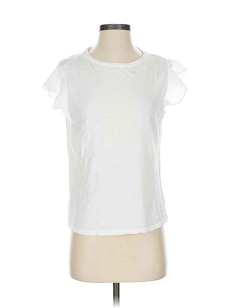 Pre-owned Velvet By Graham & Spencer Short Sleeve T-shirt In White