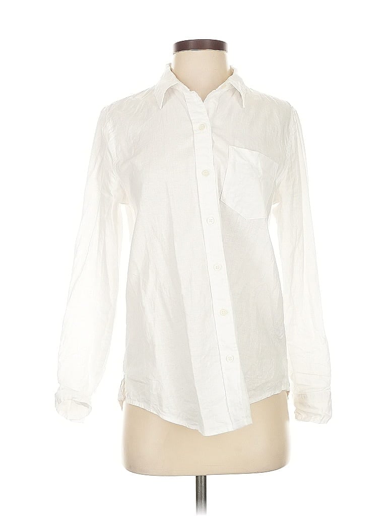 Pre-owned Gap Long Sleeve Button Down Shirt In White
