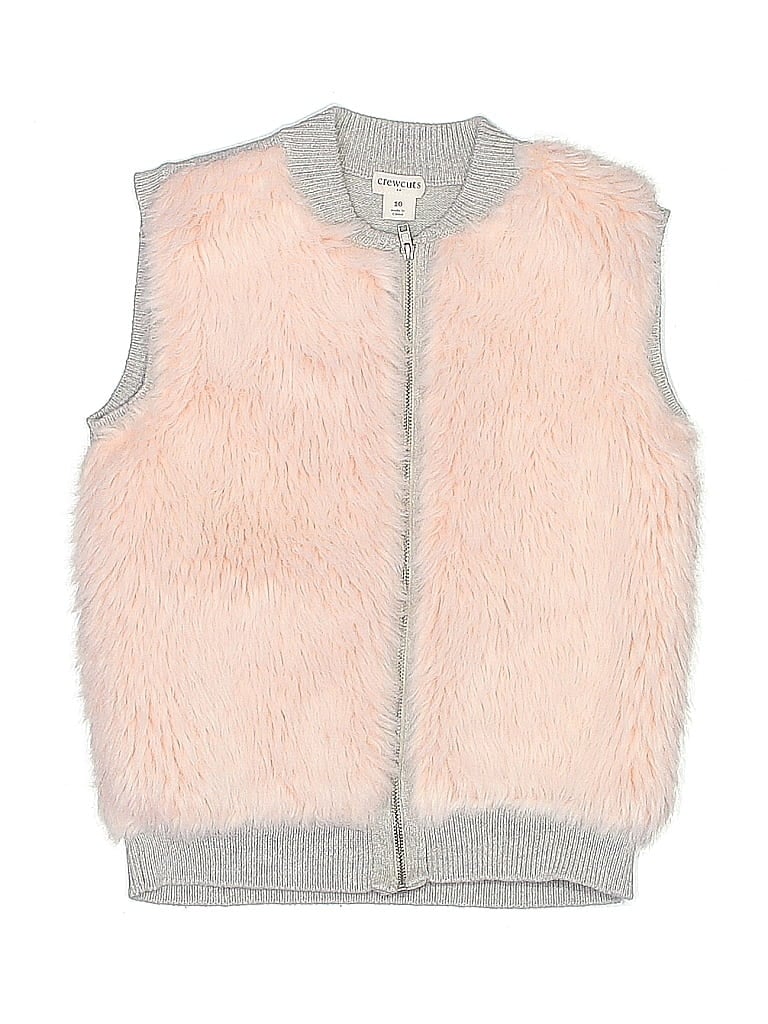 Crewcuts Outlet 100% Cotton Pink Faux Fur Vest Size 10 - photo 1