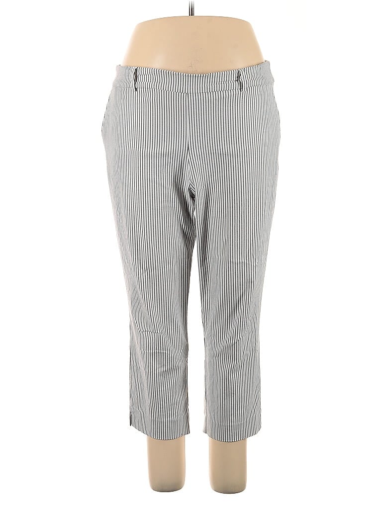 Hilary Radley Stripes Gray White Casual Pants Size XL - photo 1