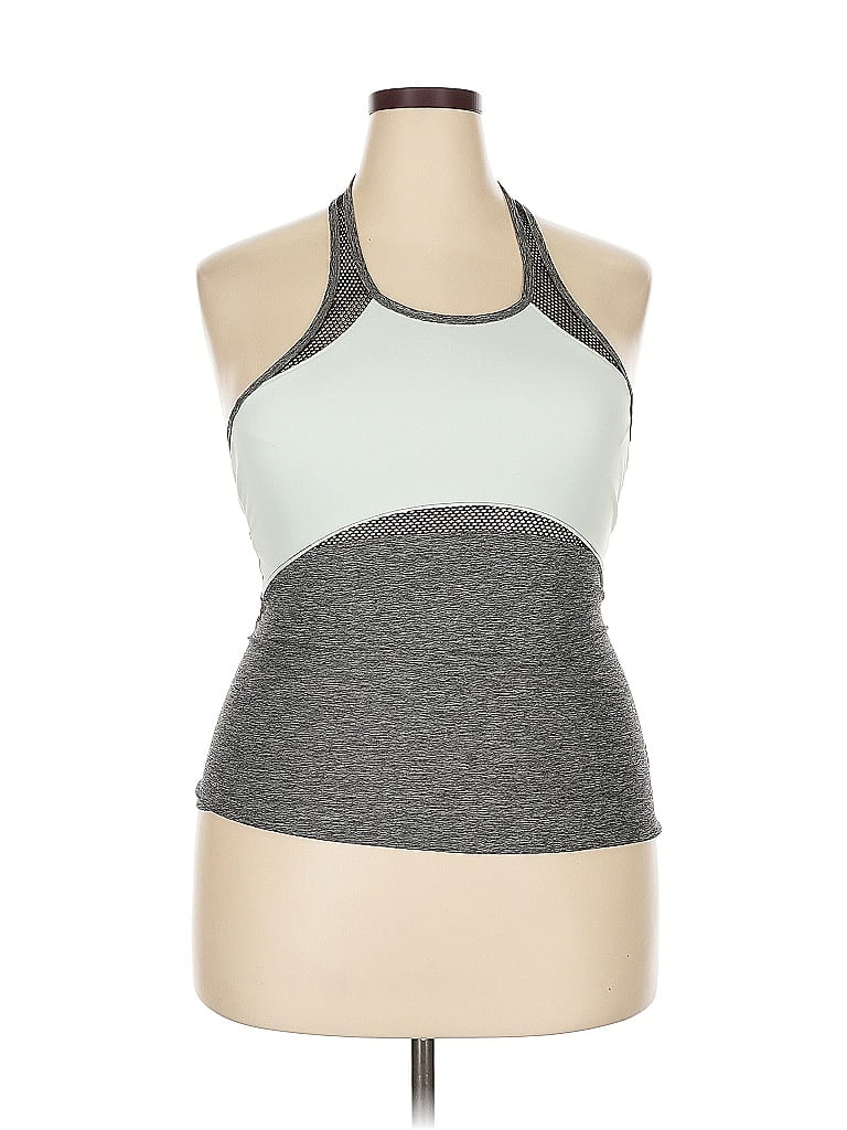 Pre-owned Zobha Tank Top Gray Halter Neckline Tops