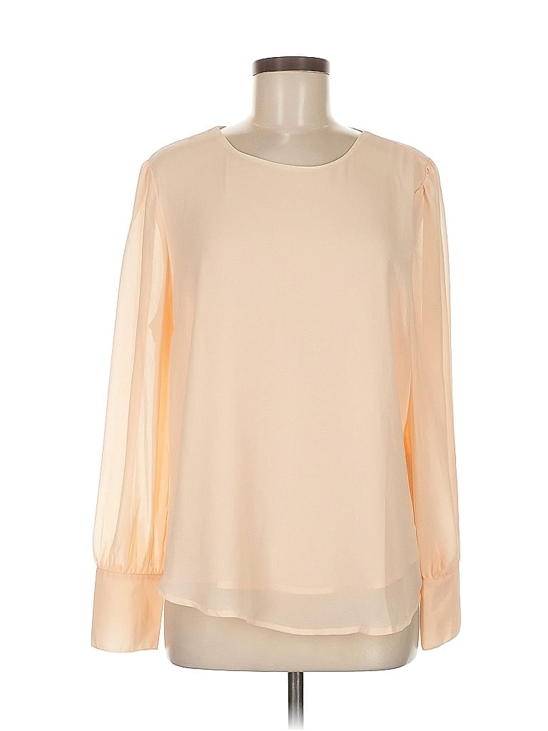 Pre-owned Ny & C Long Sleeve Blouse In White