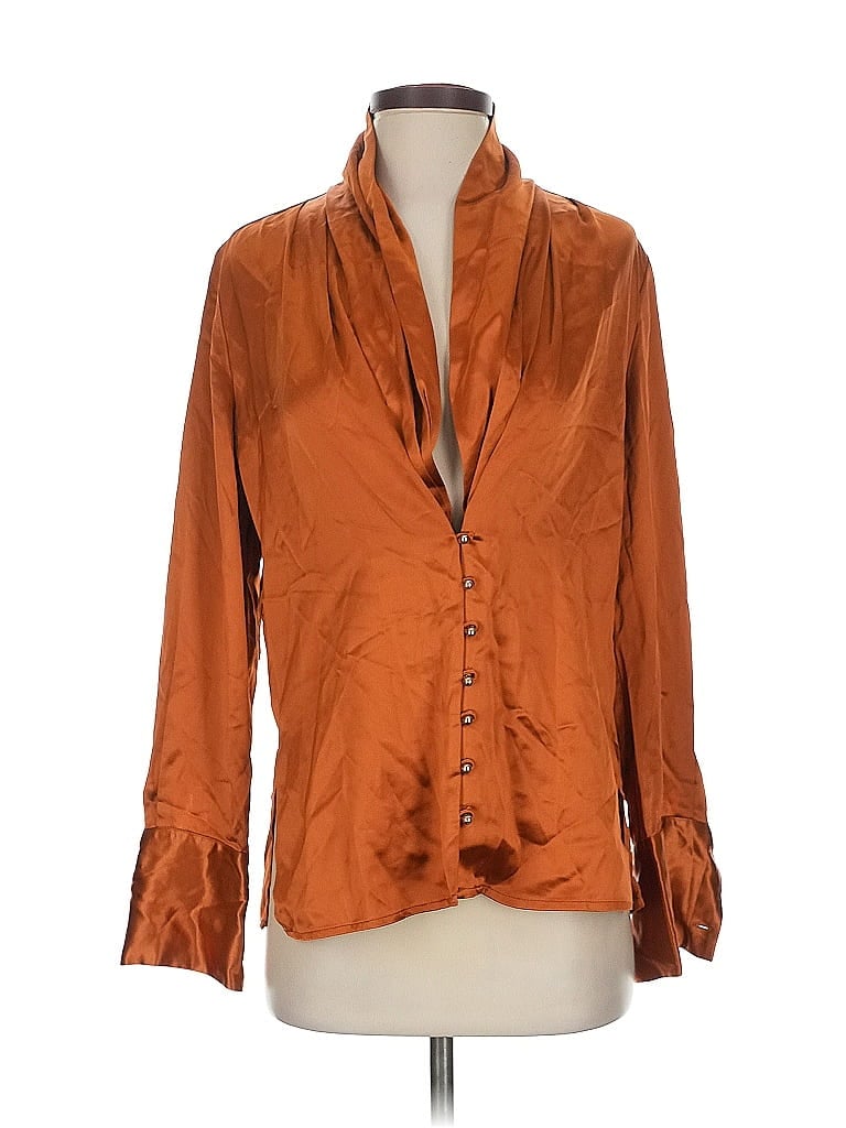 Nicholas Brown Gold 3/4 Sleeve Blouse Size 2 - photo 1