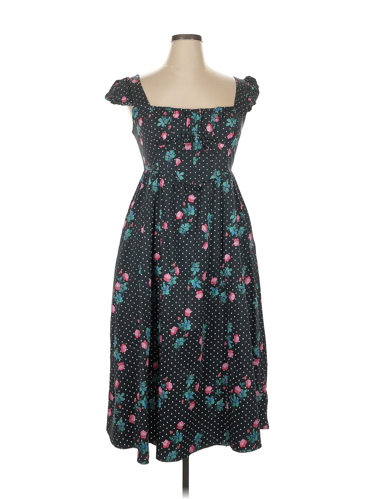 For Love &amp; Lemons Black Blue Casual Dress Size XL