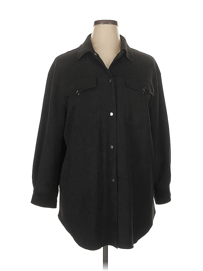 Pre-owned Truth By Republic Long Sleeve Button Down Shirt In Black