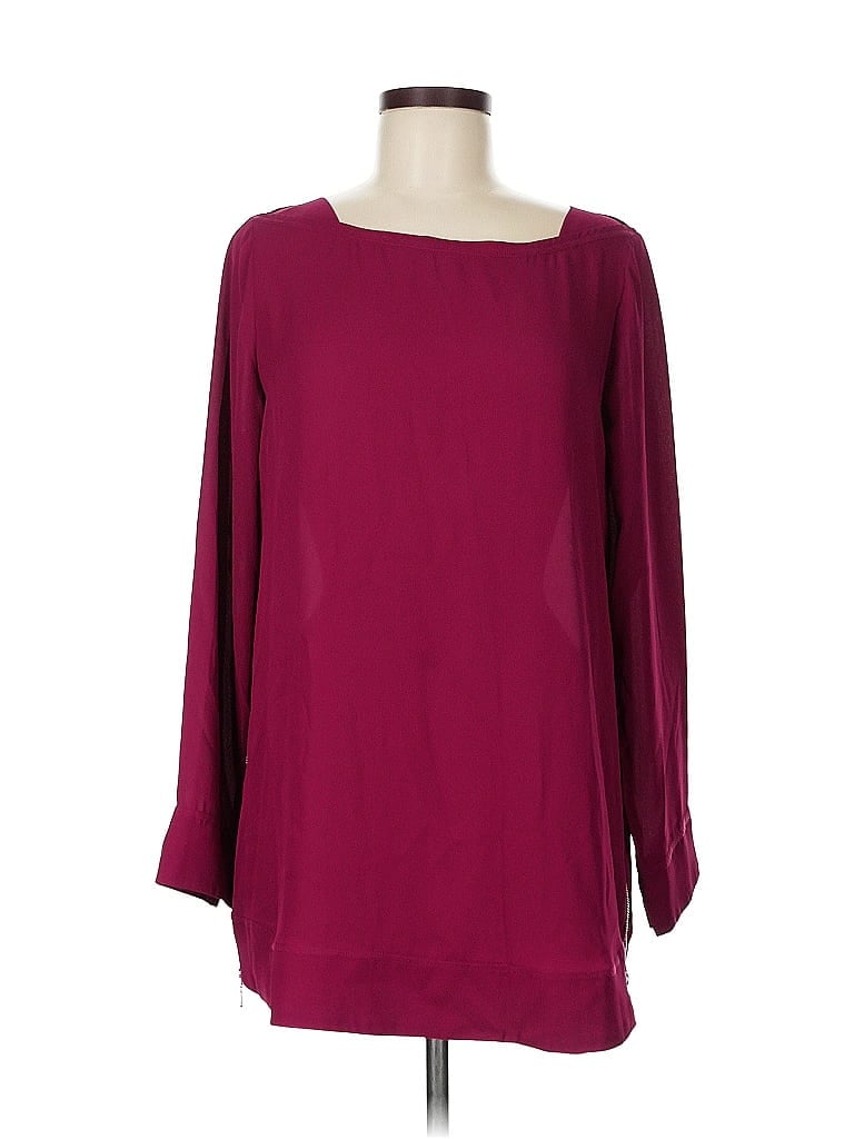 Pre-owned Soft Surroundings 3/4 Sleeve Blouse In Burgundy