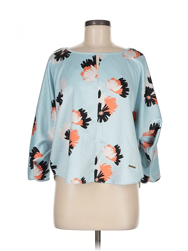 Pre-owned Marc New York Andrew Marc 3/4 Sleeve Blouse In Blue