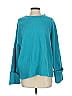 Anrabess 100% Polyester Solid Teal Blue Pullover Sweater Size S - photo 1