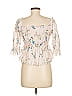 Saylor 100% Cotton Ivory 3/4 Sleeve Blouse Size M - photo 2