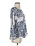 One World 100% Polyester Blue 3/4 Sleeve Top Size S - photo 3