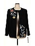 Tahari by ASL 100% Polyester Graphic Floral Black Blazer Size 18 - photo 1