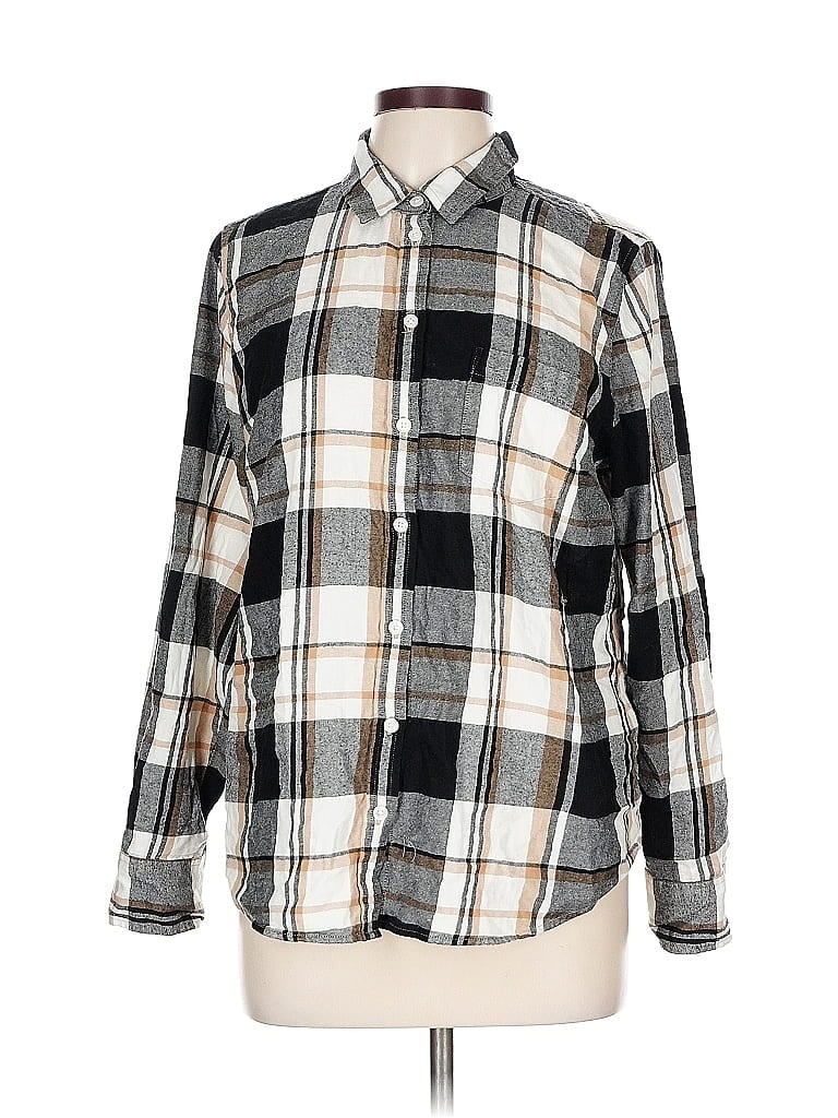 Pre-owned J.crew Factory Store Long Sleeve Button Down Shirt In Silver