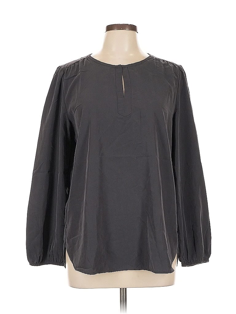 Ann Taylor LOFT Outlet Gray Long Sleeve Blouse Size L - photo 1
