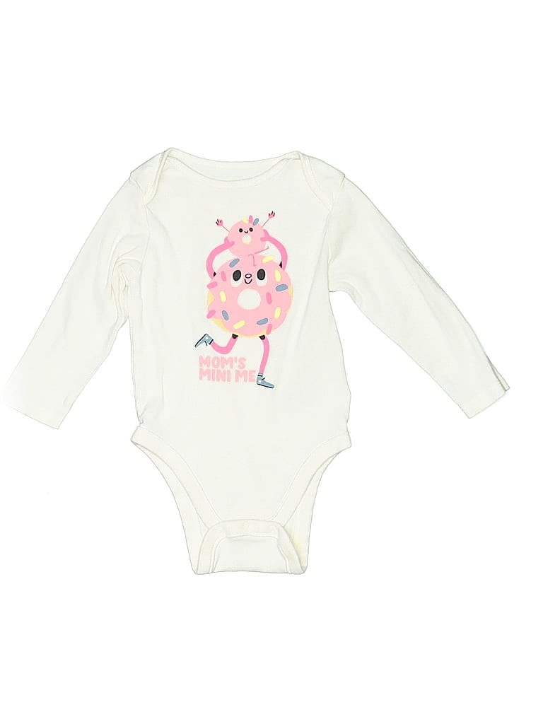 Pre-owned Old Navy Kids' Long Sleeve Onesie In White
