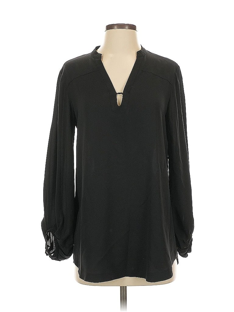 Pre-owned Diane Von Furstenberg Long Sleeve Blouse In Black