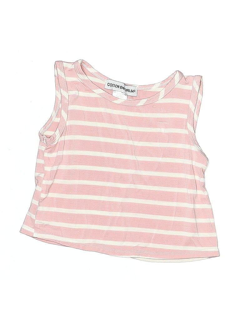 Pre-owned Cotton Emporium Kids' Sleeveless Top Pink Scoop Neck Tops