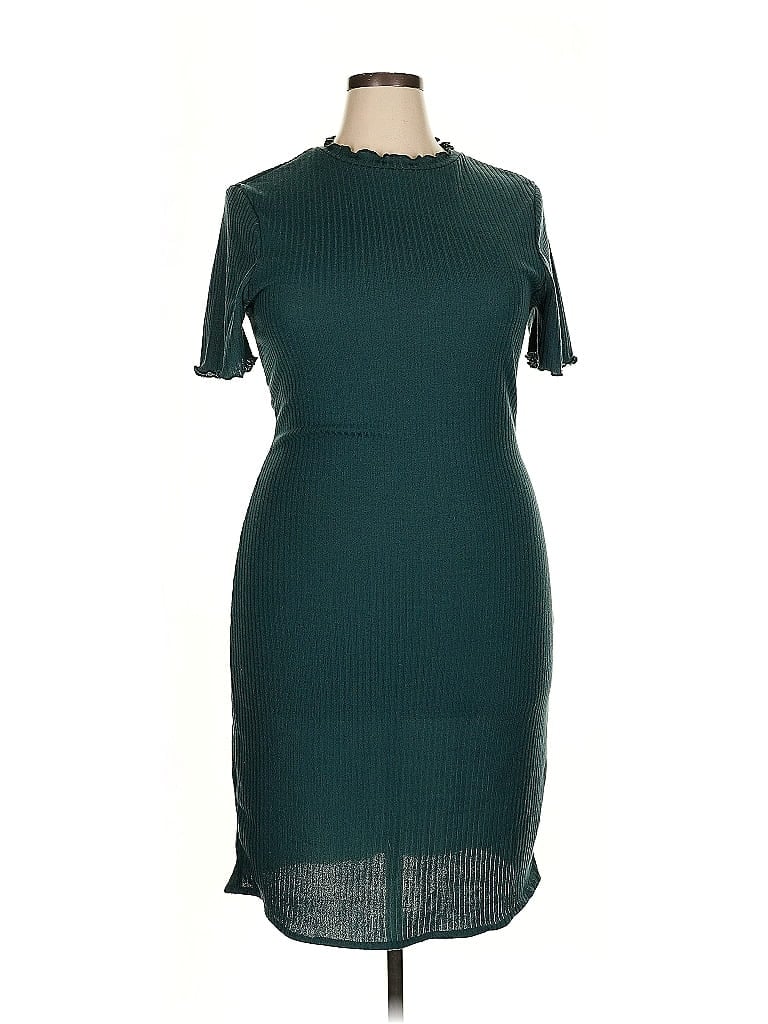 Pre-owned Shein Curve Casual Dress In Blue