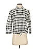 Current/Elliott Plaid Gray 3/4 Sleeve Button-Down Shirt Size XS (0) - photo 1