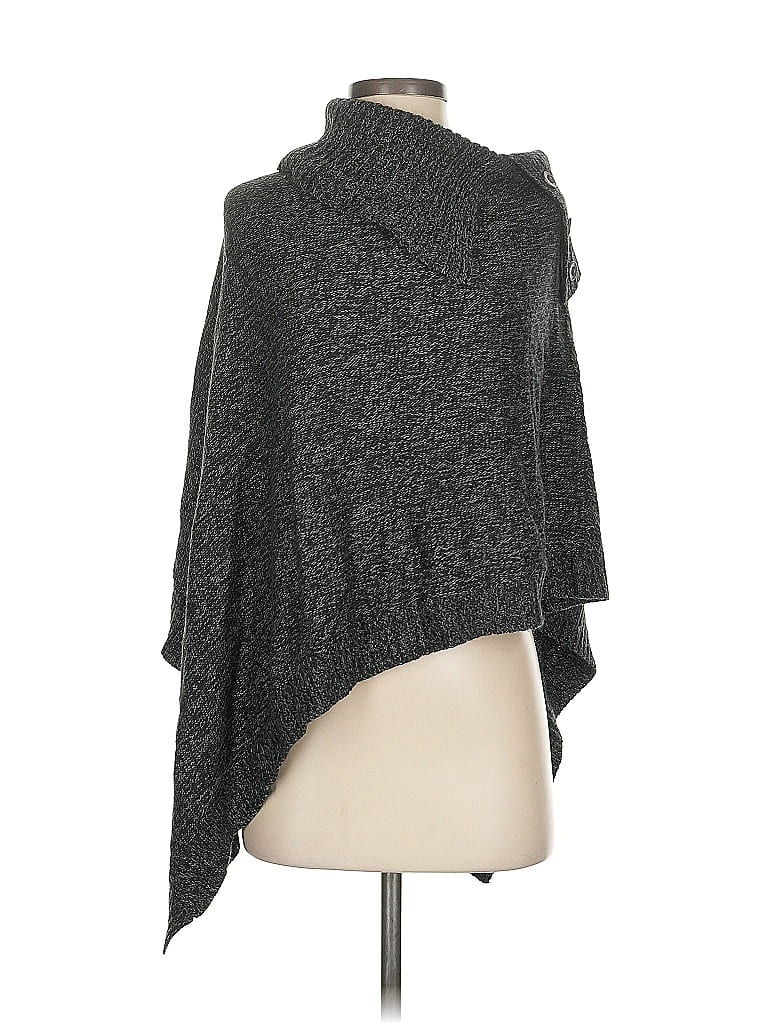 Pre-owned Karen Scott Poncho In Gray