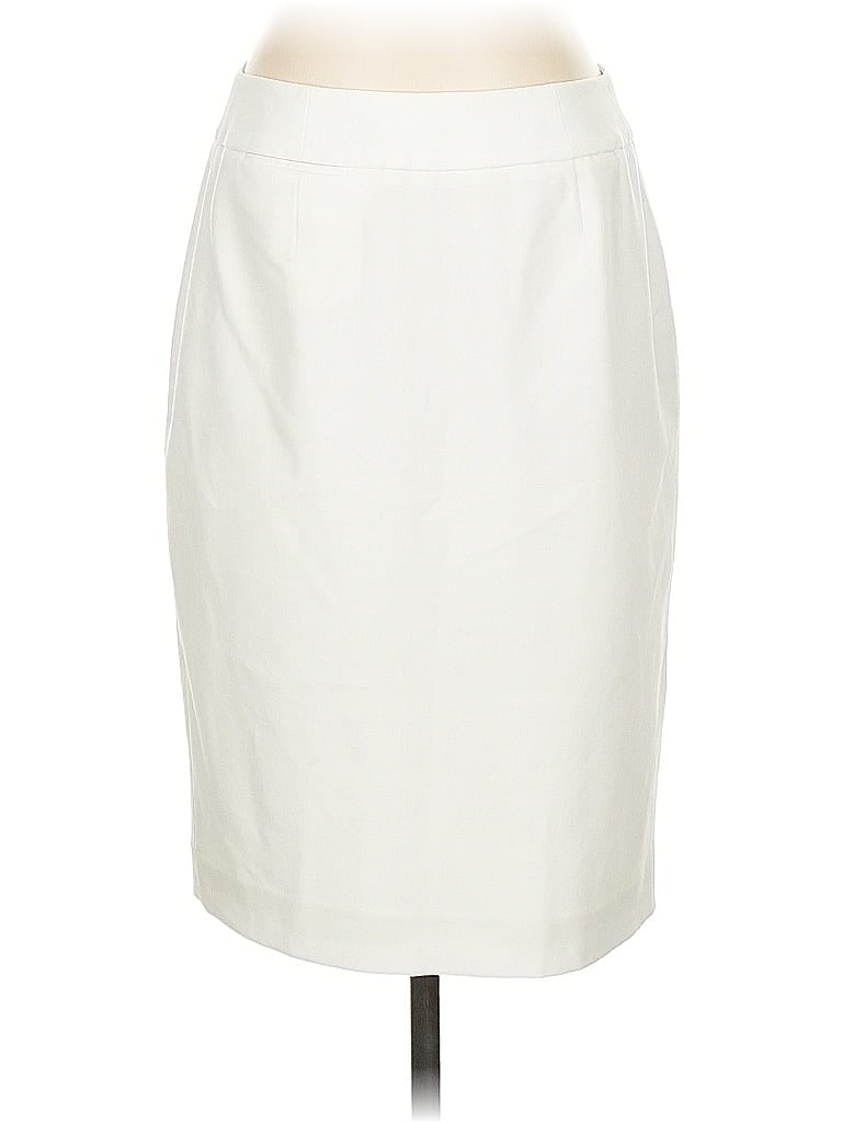 Pre-owned Calvin Klein Faux Leather Skirt In White