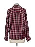 Lou & Grey for LOFT 100% Viscose Plaid Burgundy Long Sleeve Blouse Size L - photo 2