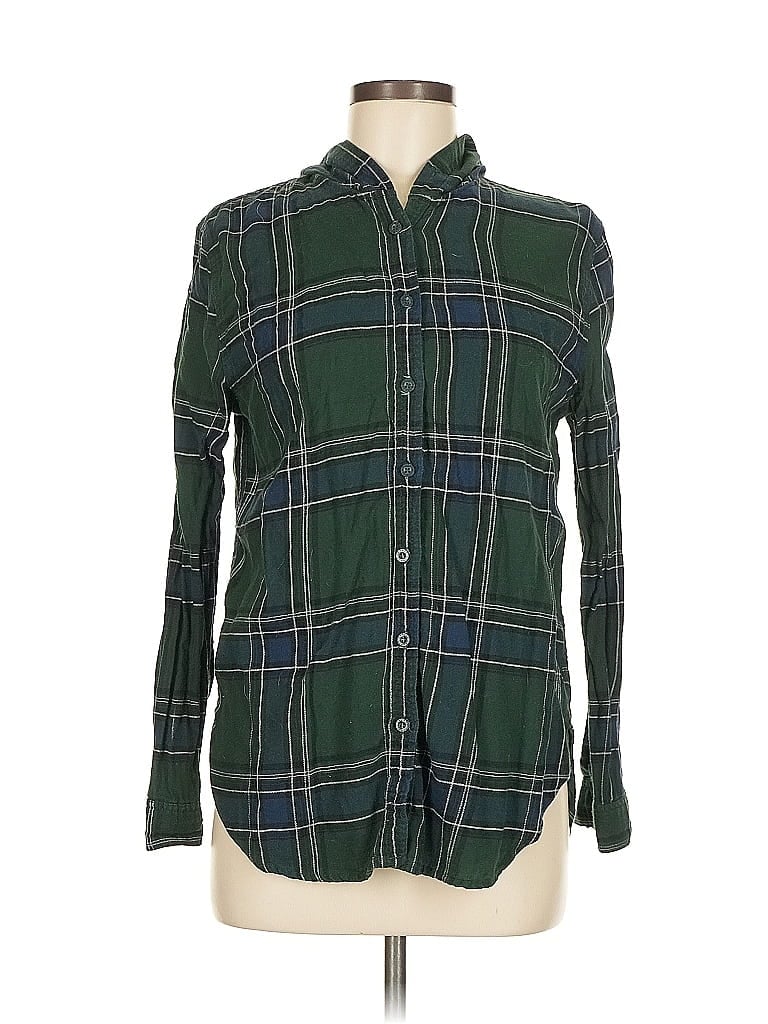 Pre-owned Garage Long Sleeve Button Down Shirt In Green