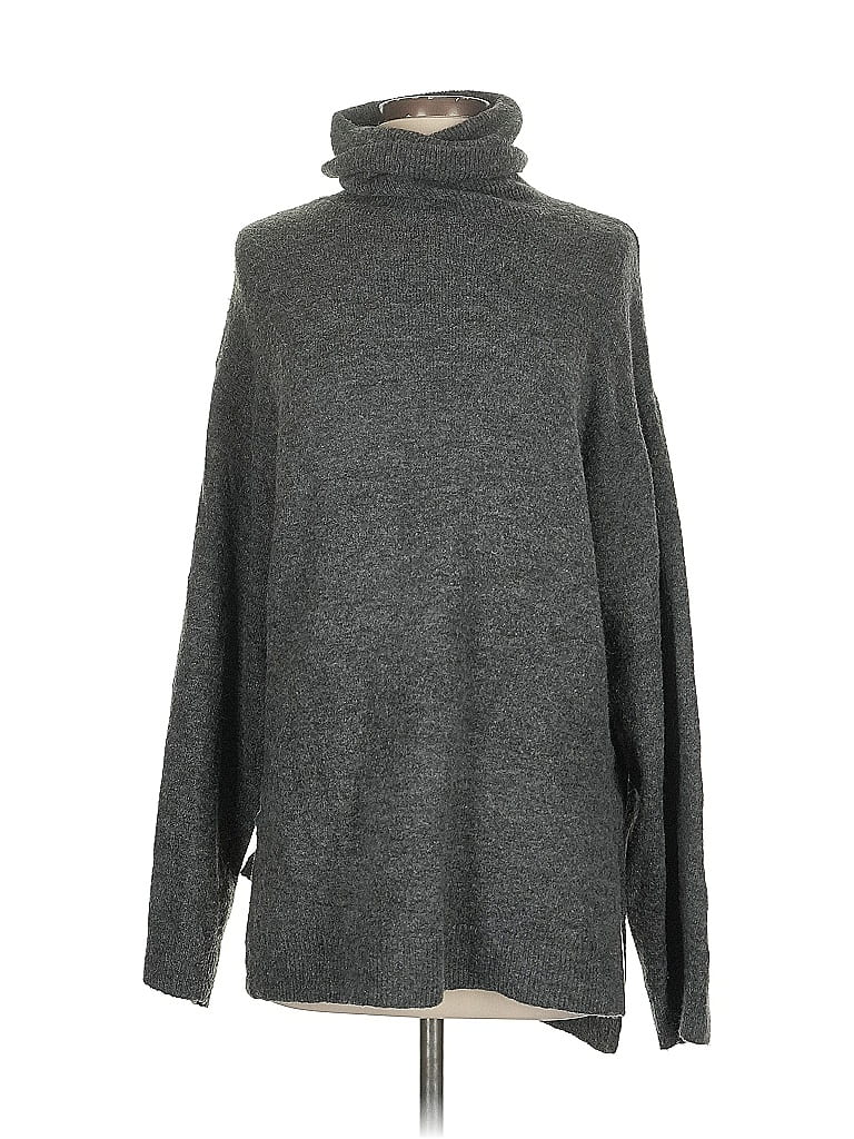 Pre-owned H&m Turtleneck Sweater In Gray
