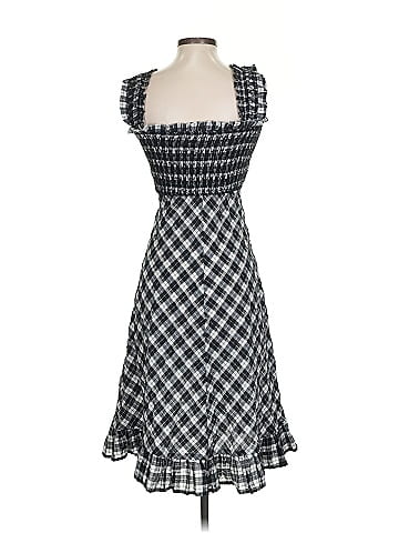 Ganni Checkered-gingham Gray Black Casual Dress Size 23 waist (estimated)