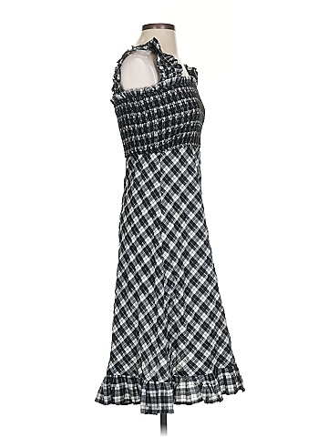 Ganni Checkered-gingham Gray Black Casual Dress Size 23 waist (estimated)