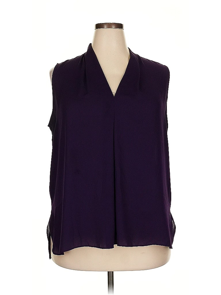 Jones Studio 100% Polyester Purple Sleeveless Blouse Size 2X - photo 1
