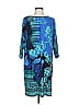 Donna Morgan Print Blue Casual Dress Size 10 - photo 1