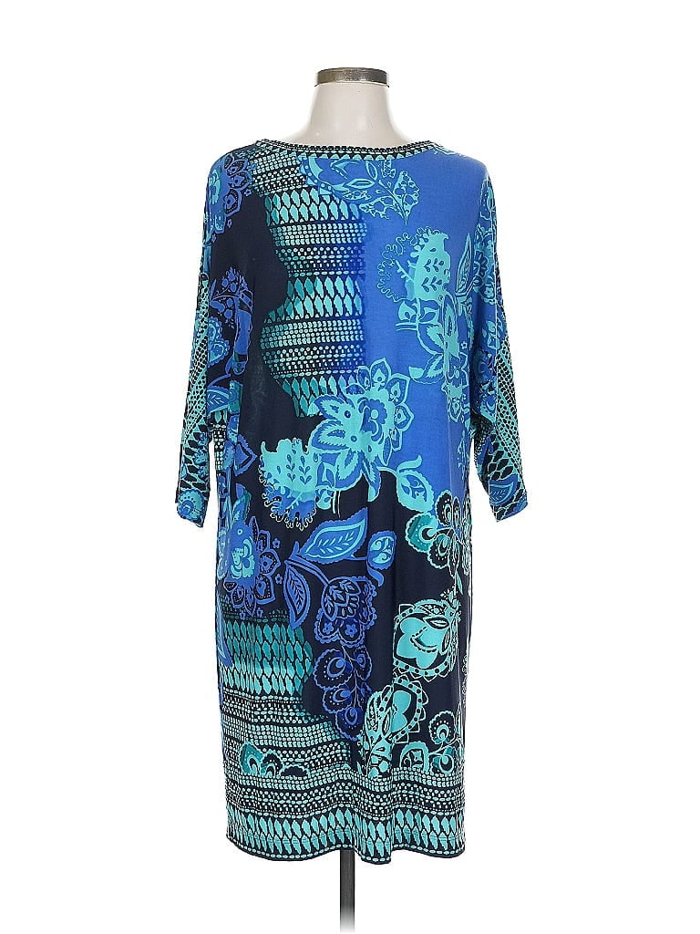 Donna Morgan Print Blue Casual Dress Size 10 - photo 1