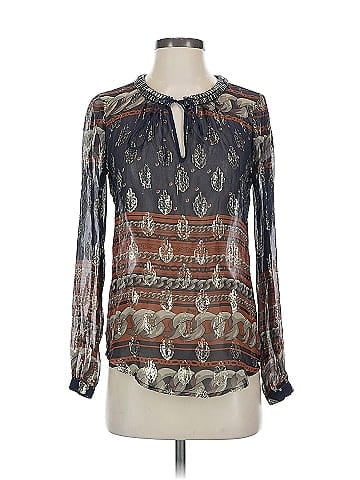 Hale Bob Long Sleeve Silk Top (view 1)